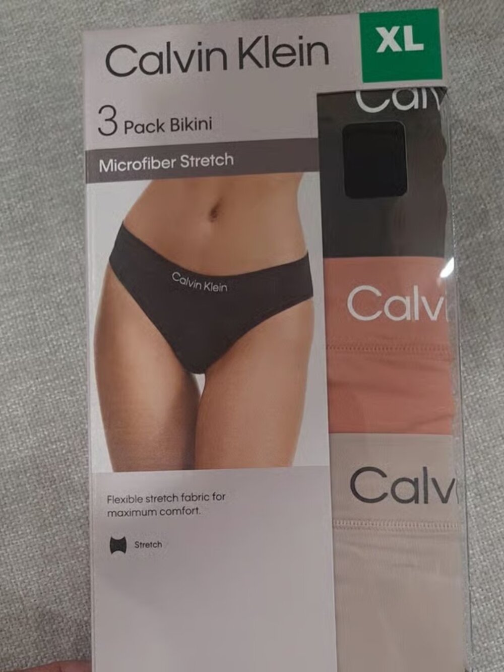 Calvin Klein Women’s Bikini Panties Comfortable Fit 3Pack Multi Color Size XL